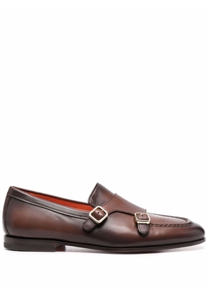 Santoni Carlos leather monk shoes - Brown