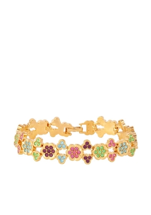 Susan Caplan Vintage 1990s crystal-embellished charm bracelet - Gold