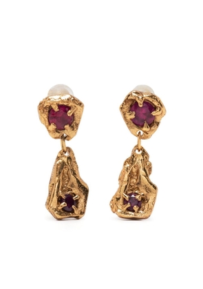 LOVENESS LEE gold-plated ruby drop earrings