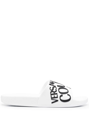 Versace Jeans Couture logo-print pool sliders - White