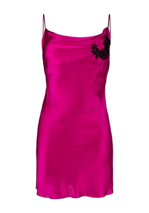 Gilda & Pearl lace-appliqué silk nightdress - Pink