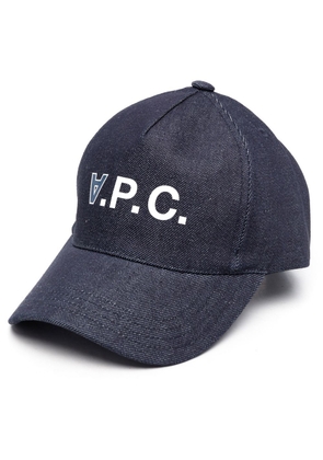A.P.C. logo-print denim baseball cap - Blue