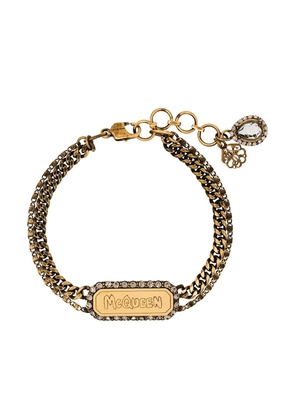 Alexander McQueen Graffiti crystal-embellished bracelet - Gold