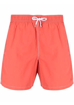 Hackett contrast-stitching swim shorts - Orange