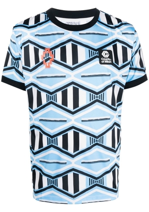 Marcelo Burlon County of Milan patterned short-sleeved T-shirt - Blue