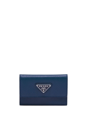 Prada triangle-logo Saffiano leather cardholder - Blue
