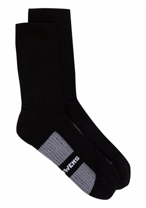 Rick Owens logo-stripe socks - Black
