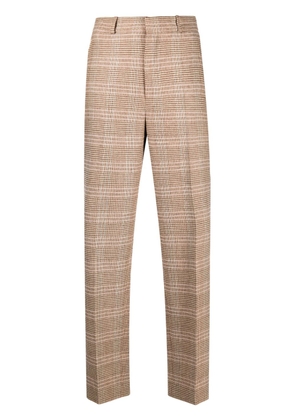 Polo Ralph Lauren plaid-check wool-linen straight-leg trousers - Brown