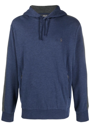 Polo Ralph Lauren logo-embroidered side-stripe hoodie - Blue