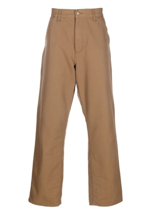 Carhartt WIP logo-patch straight leg trousers - Brown