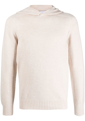 D4.0 fine-knit hooded jumper - Neutrals