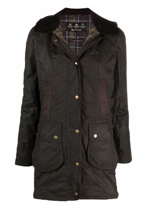 Barbour wax-coated buttoned-up coat - Green