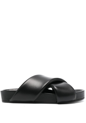 Jil Sander crossover-strap leather sandals - Black