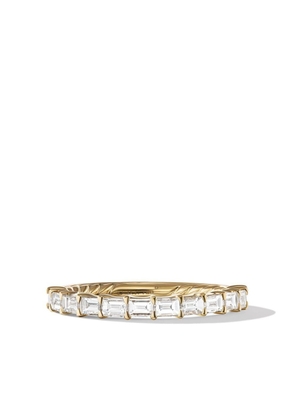 David Yurman 18kt yellow gold baguette diamond band ring