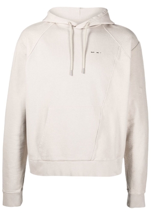 HELIOT EMIL panelled organic cotton hoodie - Neutrals