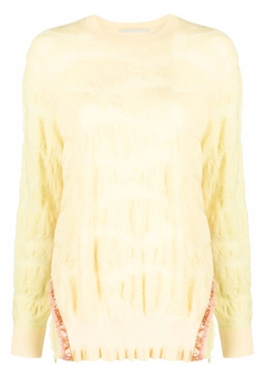 Stella McCartney crocheted-panel cotton jumper - Yellow