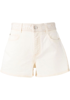 Stella McCartney logo-waistband mini shorts - Neutrals