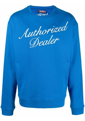 Just Don Authorized Dealer-print rib-trimmed sweatshirt - Blue
