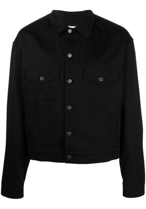 Moschino logo-print denim jacket - Black