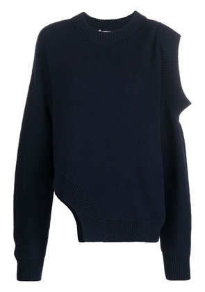 Stella McCartney asymmetric cold-shoulder cashmere jumper - Blue