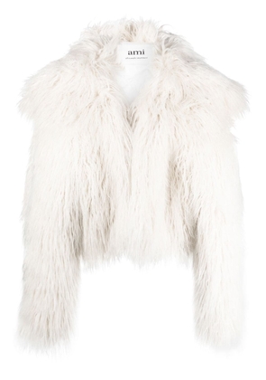 AMI Paris faux-fur cropped jacket - White