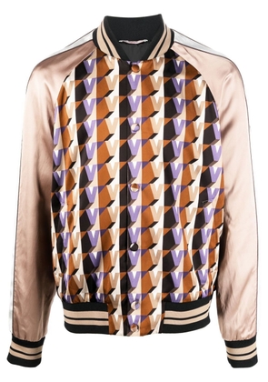 Valentino Garavani geometric-print bomber jacket - Neutrals