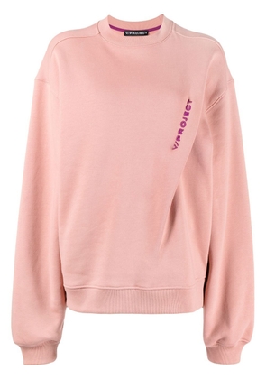 Y/Project logo-embroidered organic cotton sweatshirt - Pink