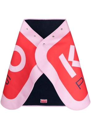 Kenzo logo-print detail cape scarf - Pink