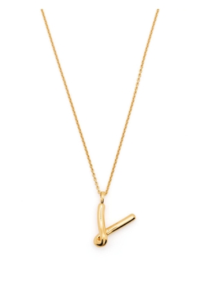 Missoma V-letter pendant chain-link necklace - Gold