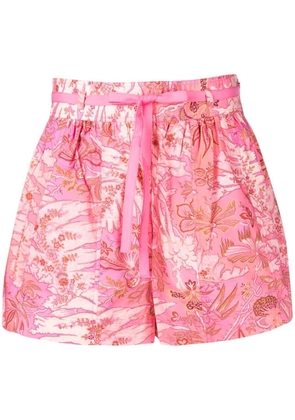 Ulla Johnson all-over floral-print shorts - Pink