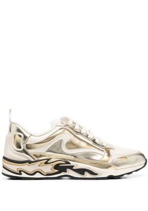 SANDRO flame-detail low-top sneakers - Gold