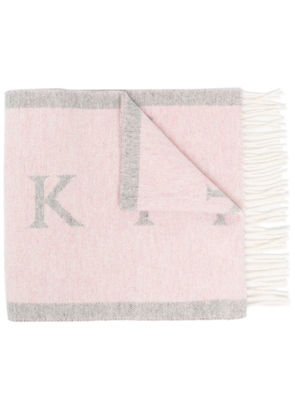 Mackintosh Edinburgh wool logo scarf - Pink
