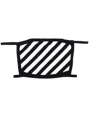 Off-White diagonal stripe face mask - Black