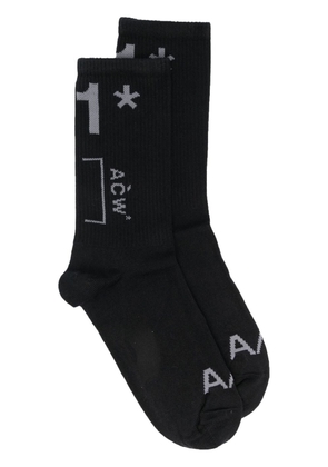 A-COLD-WALL* A/1 intarsia-logo ankle socks - Black