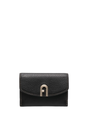 Furla grained-leather logo-plaque purse - Black