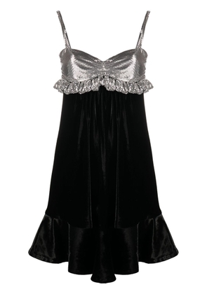 Rabanne two-tone velvet minidress - Black