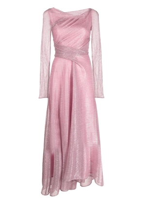 Talbot Runhof asymmetric gathered dress - Pink