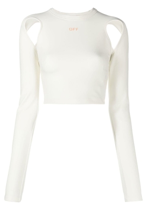 Off-White logo-print cut-out detail cropped top