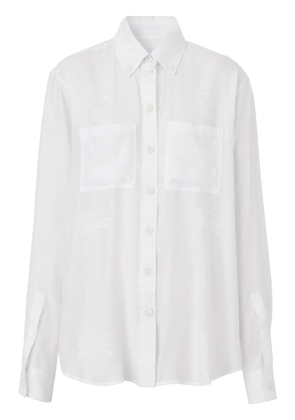 Burberry EKD-embroidered silk shirt - White