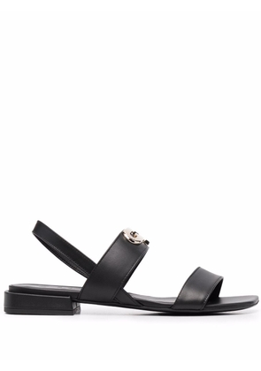 Furla square-toe leather sandals - Black