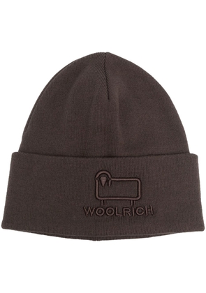 Woolrich embroidered-logo beanie hat - Green