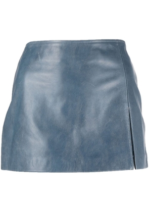 Manokhi panelled leather mini skirt - Blue
