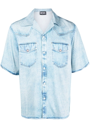Diesel faux-pocket faded shortsleeved shirt - Blue