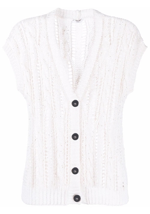 Peserico open-knit buttoned vest - White