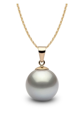 Yoko London 18kt yellow gold Classic 11mm grey Tahitian pearl pendant necklace