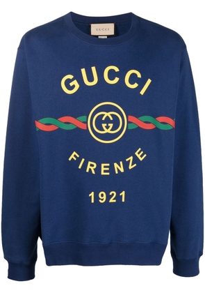 Gucci Gucci Firenze 1921 cotton sweatshirt - Blue