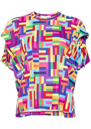 Comme Des Garçons geometric-pattern T-shirt - Purple