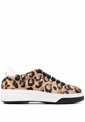 Dsquared2 leopard-print lace-up sneakers - Brown