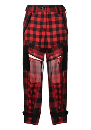 sacai check-pattern tapered trousers