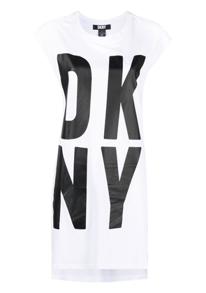 DKNY logo-print sleeveless tunic top - White